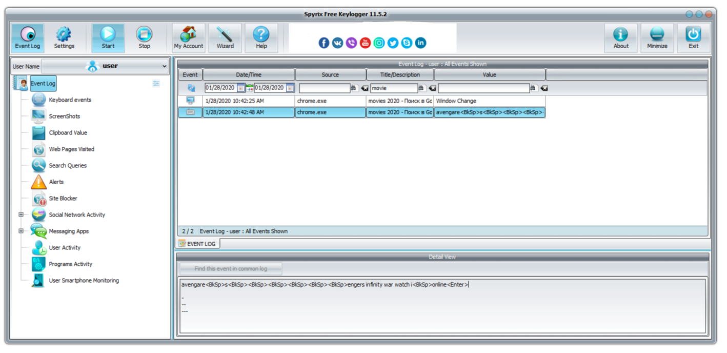Spyrix Keylogger Free